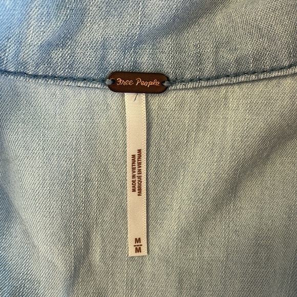 Free People Daisy Baby Button Down Top in Blue Combo - Picture 5 of 8